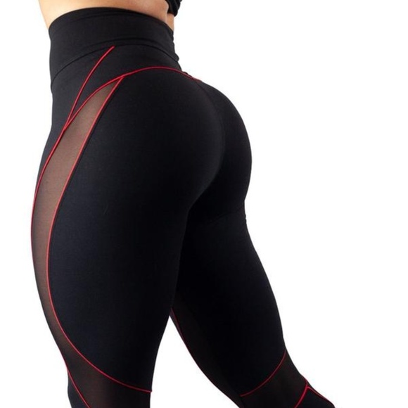 Booty Queen Pants - Women's Booty Queen Black/Red "Vixen" Leggings, SM